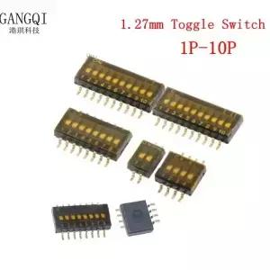 5PCS SMD SMT 슬라이드 유형 스위치 1P 2P 3P 4P 5P 6P 8P 1.27mm 위치 방식 DIP 검정색 피치 토글 스냅