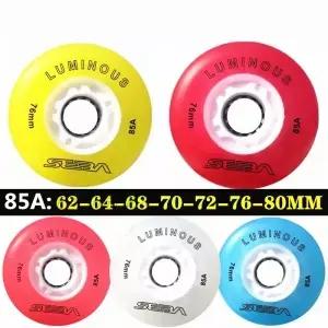 4 조각 원래 Seba 빛나는 LED 스케이트 바퀴 85A 인라인 휠 62mm 샤인 롤러