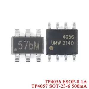 100pcs/5pcs TP4057 57bM SOT-23-6 500mA 4056 ESOP-8 1A 배터리 전원 관리 칩 IC 컨트롤러 새로운 원본