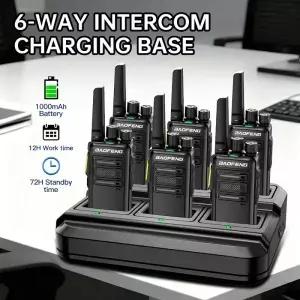 6개입 바오펑 GMSK 디지털 무전기 BD-V12B UHF 암호화 통화 소음 감소 HD 무선 주파수 복사 라디오 BF-888S