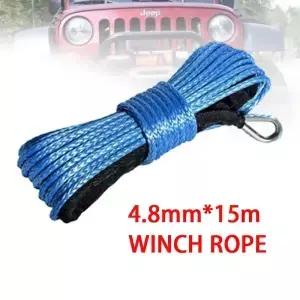 합성 멀티 컬러 윈치 로프 견인 섬유 케이블 자동차 액세서리 4x4 ATV Utv 오프로드에 적합 4.8mm X 15m