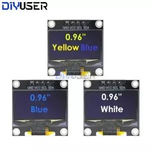 DIYUSER 0.96인치 IIC SPI 시리얼 7/4핀 흰색/파란색/노란색 OLED 디스플레이 SSD1306 12864 LCD 스크린