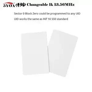 5YOA 10PCS RFID UID 카드 재기록 가능 13.56Mhz 복제 M1 1k S50 쓰기 복사 변경 출석 시스템 CUID