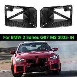 BMW M2 G87 2023-IN MP 스타일 전면 덕트 PrePreg 광택 탄소 섬유 용 실제 건식 앞 범퍼 벤트 커버 공기