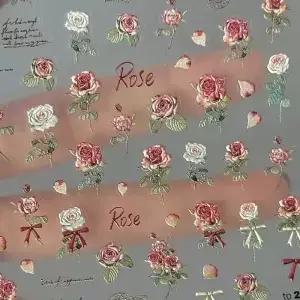 5개입 인스 레트로 로즈 스티커 고급스러운 스크랩북 네일 폰 케이스 DIY 핸드북 레드 노트 핫 패션 선물