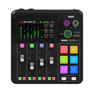 RODE 캐스터 듀오 스트리밍 믹서, 통합 오디오 콘솔, 스튜디오 로드, USB-C 지지대, 라이브 2 입력, 4 출력