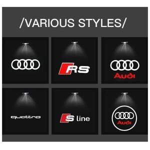 아우디 A6 C5 S3 TT 용 2PCS LED 자동차 도어 로고 프로젝터 라이트