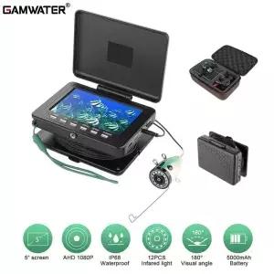 얼음 물고기 탐지기 수중 낚시 카메라 5 인치 DVR AHD 1280x720 화면 IR LED 1080P 15 m 30m 16GB 카드 12