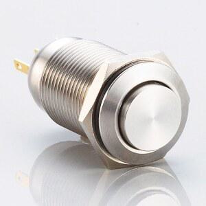 6PCS 12MM 순간 푸시 방수 전원 12V 라운드 버튼 크롬 스위치 스테인레스 작은