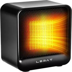 Lerat 실내용 휴대용 미니 히터 500W 고속 가열 소형 책상 히터(과열 및 넘어짐 방지 기능 )