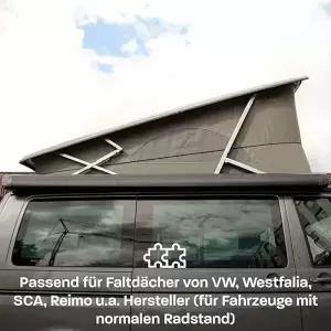 VW T6 T6.1 T5 멀티밴 비치 캘리포니아 슬리핑 루프용 경사지붕 하이텐트 접이식 지지대 (다기능)