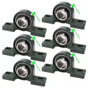 SOUJAP 6 PCS UCP205-16 1인치 필로우 블록 베어링 솔리드 주철 베이스가 장착된 중장비용 마운트 볼 세트