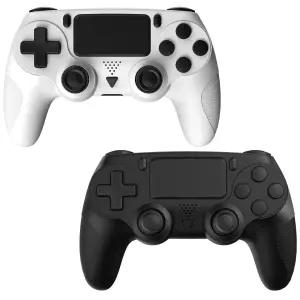 PS4 프로 슬림 PC 무선 컨트롤러 2팩 USB-C 듀얼 진동 논슬립 그립 블랙 화이트