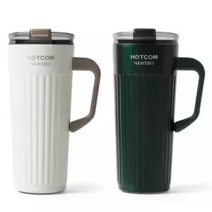 손잡이 빨대컵 직장인 스테인리스 보온 텀블러 휴대용 520ml