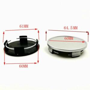 블랙 및 실버 휠 센터 캡 커버, 림 허브캡 차량 스타일링 액세서리, 65MM61MM60MM, 4 개