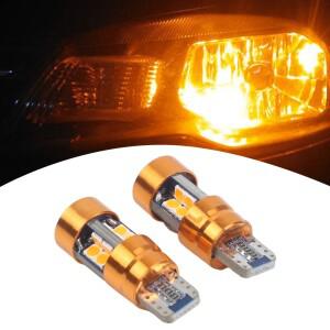 1쌍 자동차 T10 12V LED 신호등 오렌지 앰버 라이트 포지션 주차 시티 168 194 2825 19SMD 전구