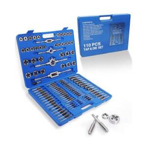 EILXMAG 110PCS 탭 및 다이 세트 미터법 재가공 키트 | 외부 내부 나사 가공용 스레드 체이서 M3부터 M16까지 보관 케이스 포함 (패키지)