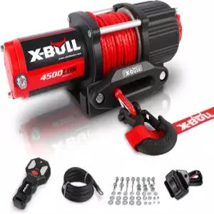 X-BULL 4500파운드 윈치 12V 전기 키트 페어리드 포함 방수 합성 로프 무선 리모컨 및 장착 브래킷