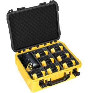 DEWALT 20V 배터리용 하드 케이스: 조절 가능한 칸막이가 있는 대용량 보관함 | 12V / 60V 배터리 충전기 액세서리 공구용 배터리 정리 홀더(밀워키용 케이스만) 방수 박스