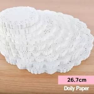 [제이큐]도일리페이퍼 26.7cm 100매 페이퍼 냅킨 파티 생일 접시 테이블장식 레