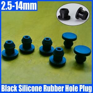 1-10PCS 2.5mm-14mm 검정색 실리콘 고무 캡 T 형 구멍 플러그 커버 스토퍼 씰링 스냅 온 가스켓 씰
