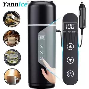 전기 주전자 12V24V 휴대용 자동차 난방 컵 500ml 여행 터치 스크린 지능형 조절 온도 열