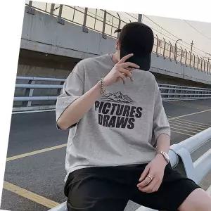 반팔티 박스티 교복코디 패션 남학생 그래픽