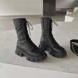 딜로그? 여성 통굽 워커 캐주얼 레이스업 스니커즈
