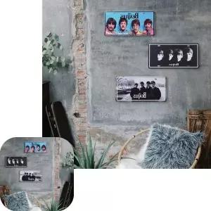 빙투 레트로 인테리어액자 블랙 비틀즈 빈티지 철제 액자 소품 호프집장식