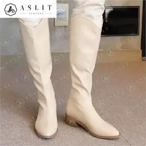 [셀러허브 패션][애슬릿] 스틸레토 데일리 지퍼 웨스턴 롱 부츠 4.5cm (7751178A)