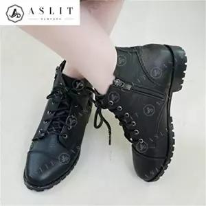 [셀러허브 패션][애슬릿] 여성 가죽 데일리 플랫 워커 앵클 부츠 3cm (7720141A)
