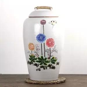 민들레 쌀독 쌀통 20kg 쌀항아리 쌀벌레예방. 여주 쌀보관통 잡곡 단지 도자기