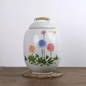 국산 민들레 쌀통 소금항아리 10kg 쌀독 현관소금 잡곡 여주 쌀벌레예방. 도자기 단지 쌀보관통