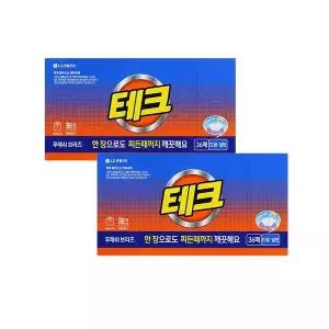 [테크] LG생활건강 테크 간편시트 후레쉬브리즈 36매 x 2팩 드럼/일반 겸용