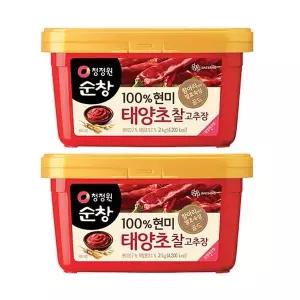 [청정원] 청정원 순창 100 현미 태양초 찰고추장 2kg 2개 국산 고춧 고추 가루