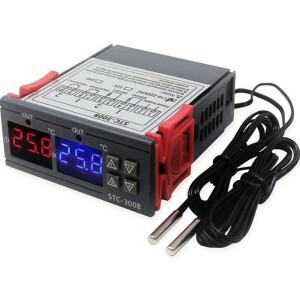 STC-3008 듀얼 디지털 온도 컨트롤러 히터 쿨러가있는 2 개의 릴레이 출력 12V 24V 220V 조절기
