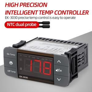 디지털 온도 컨트롤러 EK-3010EK-3020EK-3030 220V 조절기 가열 냉동 제상 경보 NTC 센서