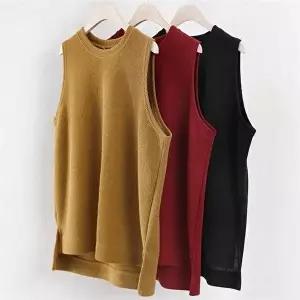 [셀러허브 패션]빅사이즈사랑해요 w113L203 완벽코디 무지 골지 조끼 WW (8248262A)