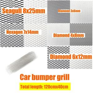 120cm x 40cm 알루미늄 레이싱 카 트럭 범퍼 그릴 메쉬 네트 벤트 블랙 실버 튜닝 유니버설