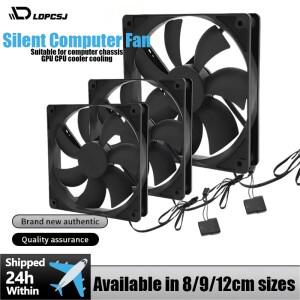 LDPCSJ 무소음 PC 팬 8cm/9cm/12cm GPU CPU 라디에이터 쿨러 케이스용 조용한 컴퓨터 냉각