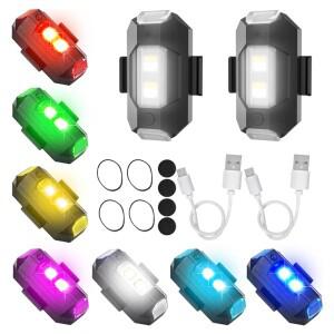오토바이에  유니버셜 스트로브 라이트 USB 자동차 경고 램프 LED Anti-Collision 자전거 드론 밤 비행 미