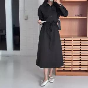 데이트룩 다솜결 아노락 포켓 데일리 롱 원피스 스트릿룩