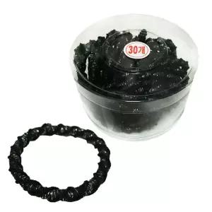 꽈배기 반짝검정고무줄 30P 코사지통 머리끈 헤어밴드 헤어 올림 데일리 패션 팔찌 묶음
