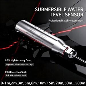 정수압식 액체 레벨 센서 트랜스미터 DC24V DC5V 전원 액체 변환기 0 10m 2m 5m 10m 15m 4 20mA 0 10V 0 3.3V 출력