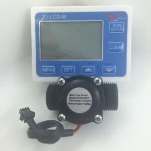 물 유량계 센서 컨트롤러 LCD 디스플레이 유량 센서 미터 카운터 게이지 FS300A G3/4 DN20 1 60L/Min 10 24V