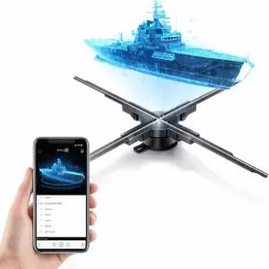 데나쉬 3D 홀로그램 팬 23.6인치 LED 디스플레이 640개의 비드 2500x640 프로젝터 상점 무역 박람회 광고용