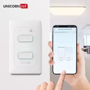 유니콘IoT 무선원격제어 WIFI방식 스마트 TS-SW2 2구 벽스위치 자동불끄기