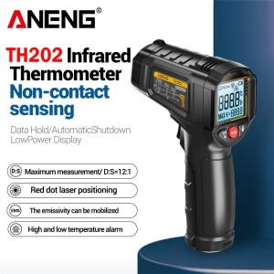 적외선 온도계 건 비접촉식 ANENG TH202 휴대용 -50~600 ℃ 산업용 홈 테스터 도구용 디지털 디스플레이