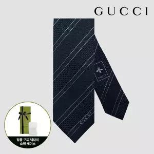 [구찌] 스트라이프 넥타이 499694 4B002 4100 다크네이비