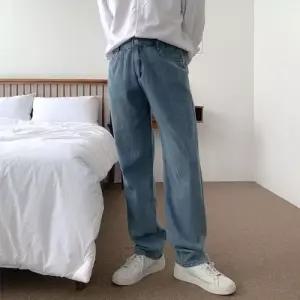 남자 데님 팬츠 중청 진청 블랙 일자 와이드 청바지 WFN0ZRP